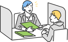 会話する男女のイラスト